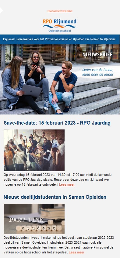 Casus RPO Rijnmond Nieuwsbrief RPO Rijnmond